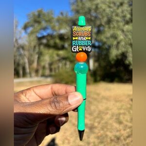 Animal..Scrubs & Rubber Gloves Custom Made Pen with Orange Accent